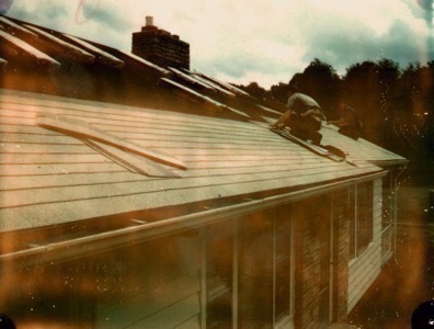 Jim Walker home, wood roof construction